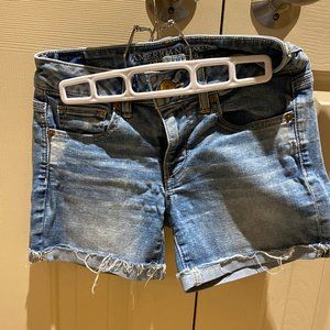 Light wash denim shorts